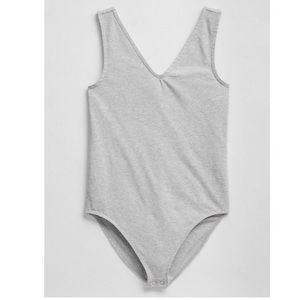 NWT Gap V-Neck Tank Top Body Suit in Jersey Gray